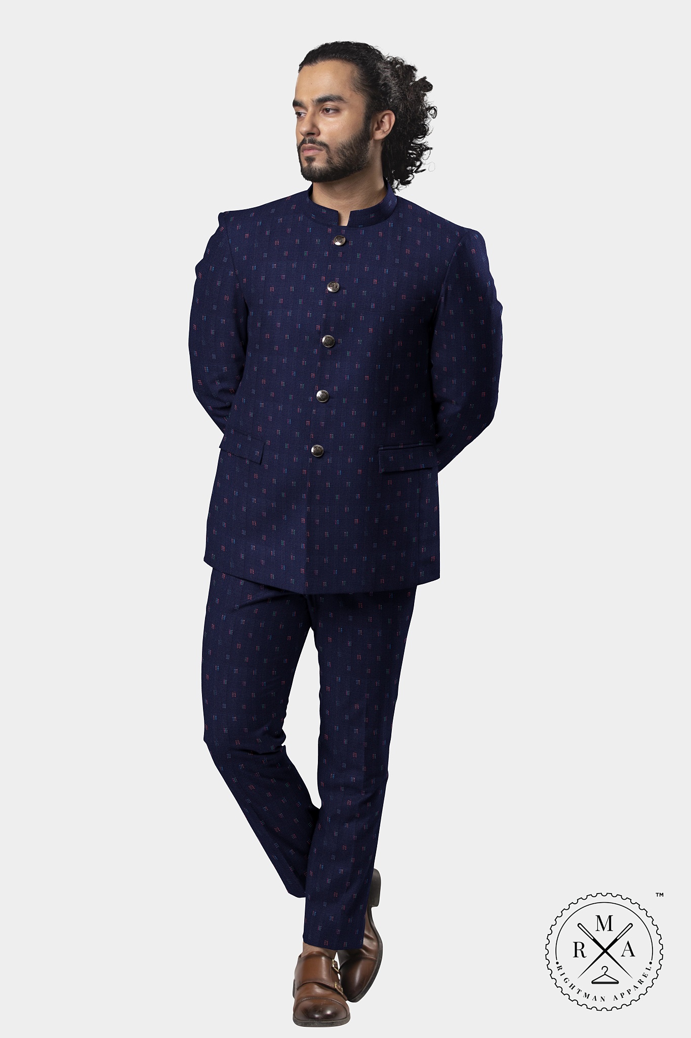 Blue Mesmerizing Design Jodhpuri Suit SU306